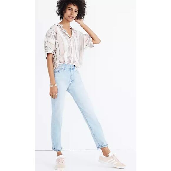 Madewell Blouse Button Up Collared Aldwin Stripe Oversized Courier Shirt Small - Picture 1 of 11